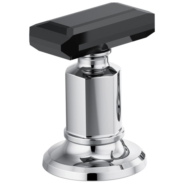 Brizo Invari HK5376 Widespread Lavatory Black Crystal Knob Handle Kit, polished chrome black crystal