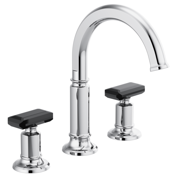 Brizo Invari HK5376 Widespread Lavatory Black Crystal Knob Handle Kit, polished chrome black crystal - view 2