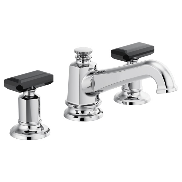 Brizo Invari HK5376 Widespread Lavatory Black Crystal Knob Handle Kit, polished chrome black crystal - view 4