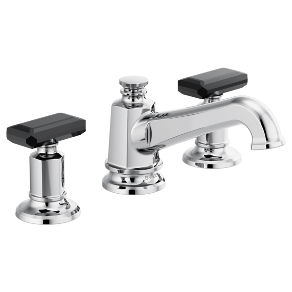 Brizo Invari HK5376 Widespread Lavatory Black Crystal Knob Handle Kit, polished chrome black crystal - view 5