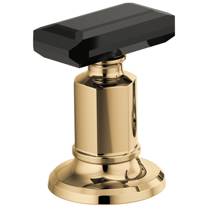 Brizo Invari HK5376 Widespread Lavatory Black Crystal Knob Handle Kit, polished gold black crystal
