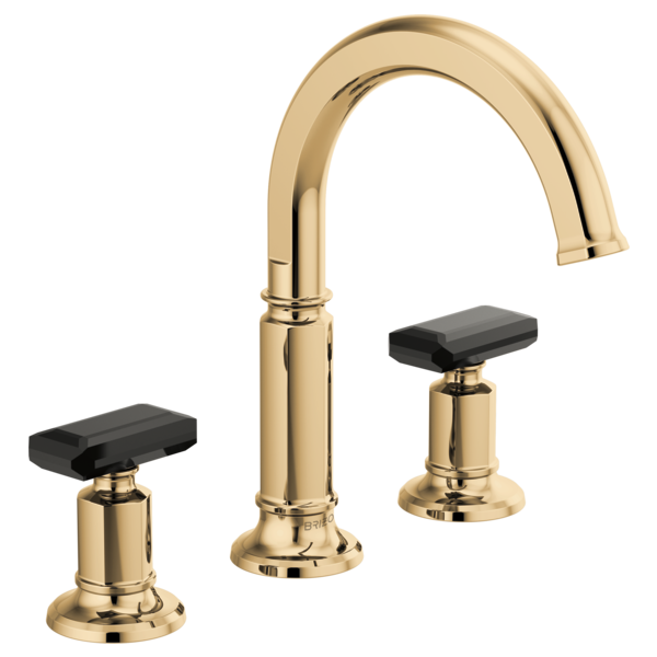 Brizo Invari HK5376 Widespread Lavatory Black Crystal Knob Handle Kit, polished gold black crystal - view 2