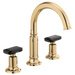 Brizo Invari HK5376 Widespread Lavatory Black Crystal Knob Handle Kit, polished gold black crystal - view 2