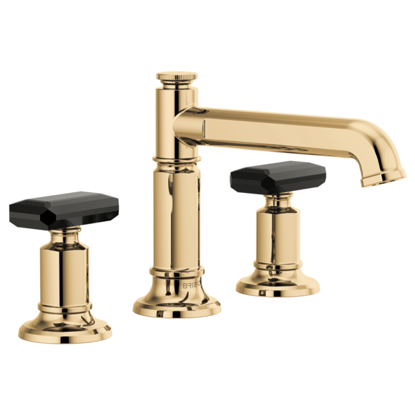 Brizo Invari HK5376 Widespread Lavatory Black Crystal Knob Handle Kit, polished gold black crystal - view 3