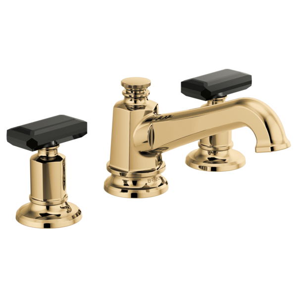 Brizo Invari HK5376 Widespread Lavatory Black Crystal Knob Handle Kit, polished gold black crystal - view 5