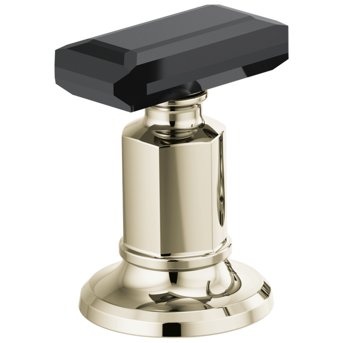Brizo Invari HK5376 Widespread Lavatory Black Crystal Knob Handle Kit, polished nickel