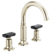 Brizo Invari HK5376 Widespread Lavatory Black Crystal Knob Handle Kit, polished nickel - view 2
