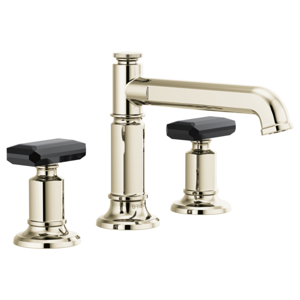 Brizo Invari HK5376 Widespread Lavatory Black Crystal Knob Handle Kit, polished nickel - view 3
