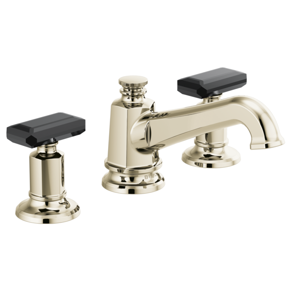 Brizo Invari HK5376 Widespread Lavatory Black Crystal Knob Handle Kit, polished nickel - view 4