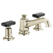 Brizo Invari HK5376 Widespread Lavatory Black Crystal Knob Handle Kit, polished nickel - view 4