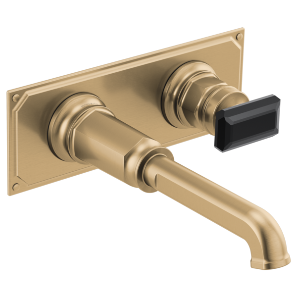 Brizo Invari HK5876 Wall Mount Lavatory Black Crystal Knob Handle Kit, luxe gold black crystal - view 3