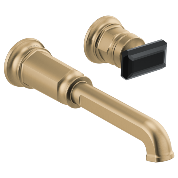 Brizo Invari HK5876 Wall Mount Lavatory Black Crystal Knob Handle Kit, luxe gold black crystal - view 5