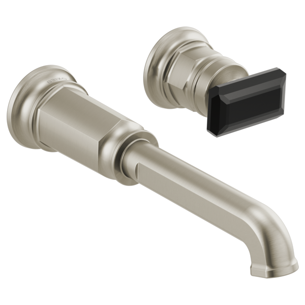 Brizo Invari HK5876 Wall Mount Lavatory Black Crystal Knob Handle Kit, luxe nickel black crystal - view 2