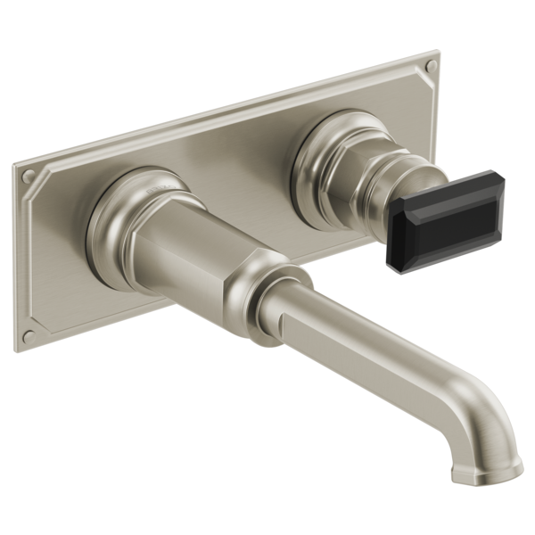 Brizo Invari HK5876 Wall Mount Lavatory Black Crystal Knob Handle Kit, luxe nickel black crystal - view 5