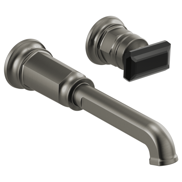 Brizo Invari HK5876 Wall Mount Lavatory Black Crystal Knob Handle Kit