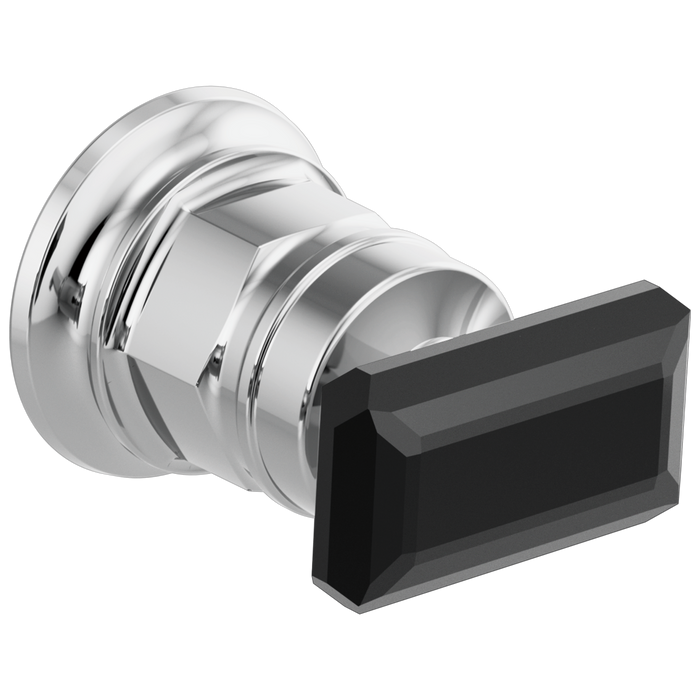 Brizo Invari HK5876 Wall Mount Lavatory Black Crystal Knob Handle Kit, polished chrome black crystal
