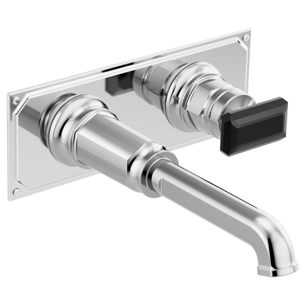 Brizo Invari HK5876 Wall Mount Lavatory Black Crystal Knob Handle Kit, polished chrome black crystal - view 4