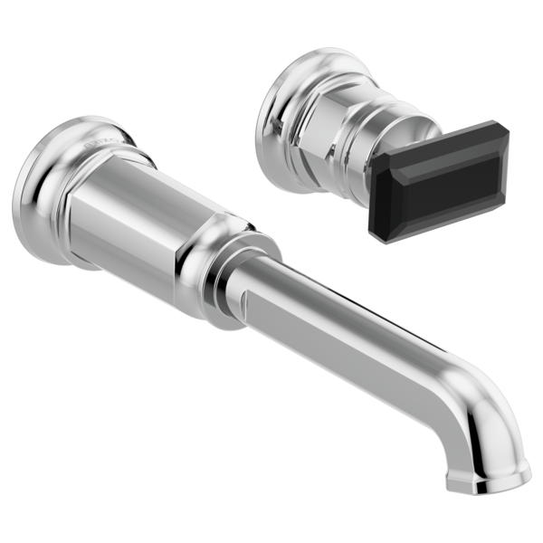Brizo Invari HK5876 Wall Mount Lavatory Black Crystal Knob Handle Kit, polished chrome black crystal - view 5