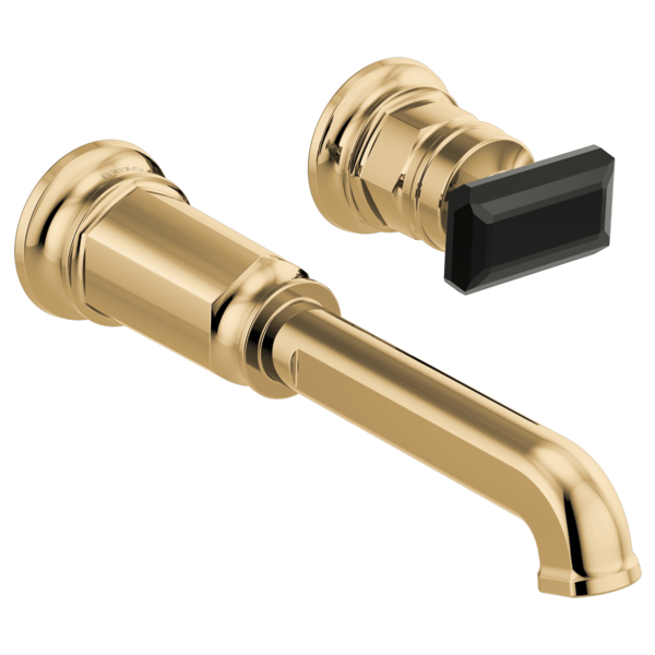 Brizo Invari HK5876 Wall Mount Lavatory Black Crystal Knob Handle Kit, polished gold black crystal - view 2