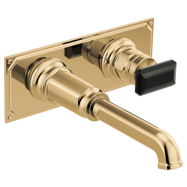 Brizo Invari HK5876 Wall Mount Lavatory Black Crystal Knob Handle Kit, polished gold black crystal - view 3