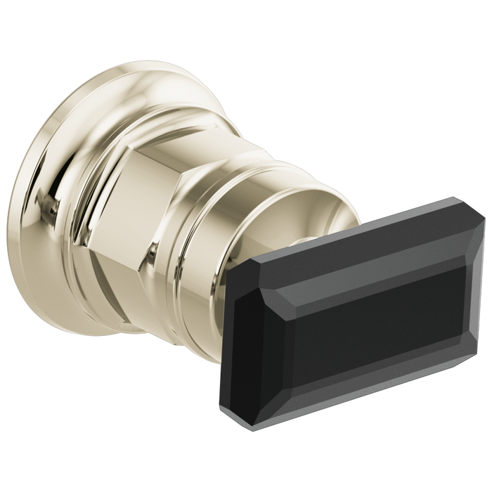 Brizo Invari HK5876 Wall Mount Lavatory Black Crystal Knob Handle Kit, polished nickel