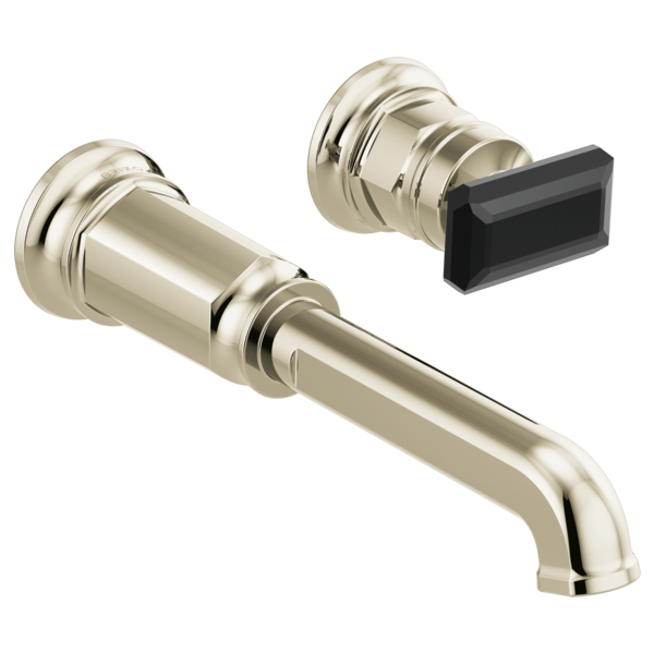 Brizo Invari HK5876 Wall Mount Lavatory Black Crystal Knob Handle Kit, polished nickel - view 2