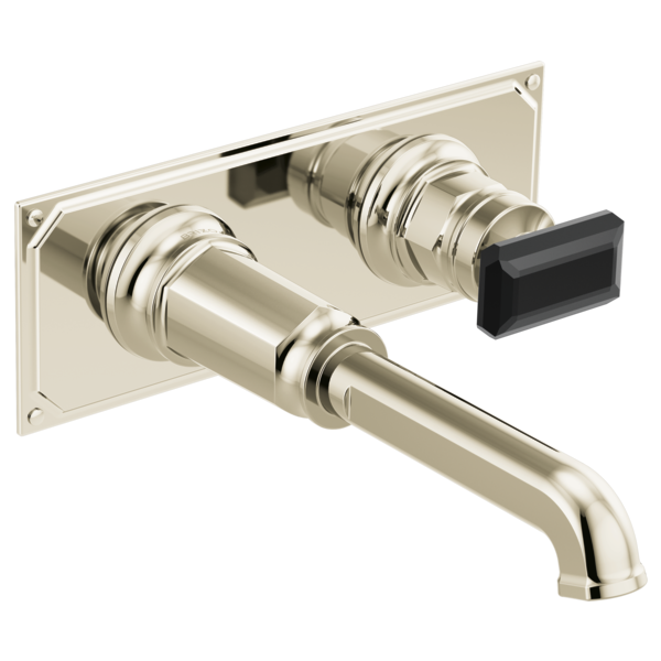 Brizo Invari HK5876 Wall Mount Lavatory Black Crystal Knob Handle Kit, polished nickel - view 4