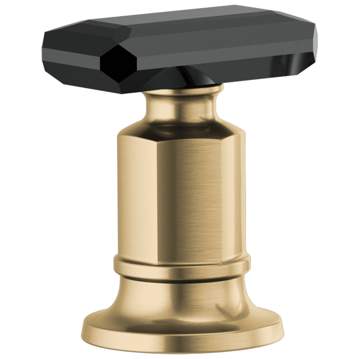 Brizo Invari HK676 Roman Tub Faucet Black Crystal Knob Handle Kit, luxe gold black crystal