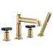 Brizo Invari HK676 Roman Tub Faucet Black Crystal Knob Handle Kit, luxe gold black crystal - view 3