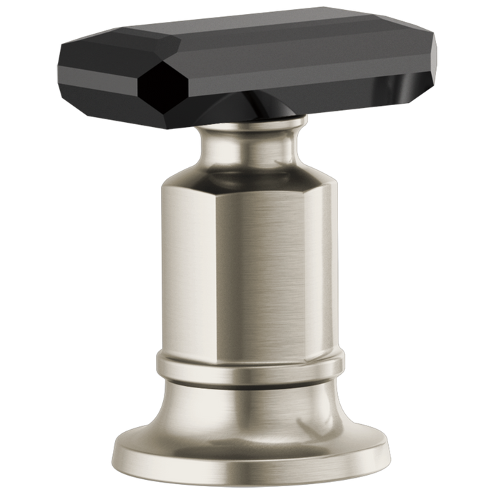 Brizo Invari HK676 Roman Tub Faucet Black Crystal Knob Handle Kit, luxe nickel black crystal