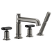 Brizo Invari HK676 Roman Tub Faucet Black Crystal Knob Handle Kit, luxe steel black crystal - view 3