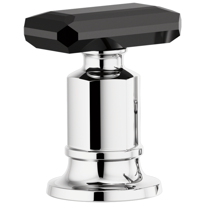Brizo Invari HK676 Roman Tub Faucet Black Crystal Knob Handle Kit, polished chrome black crystal