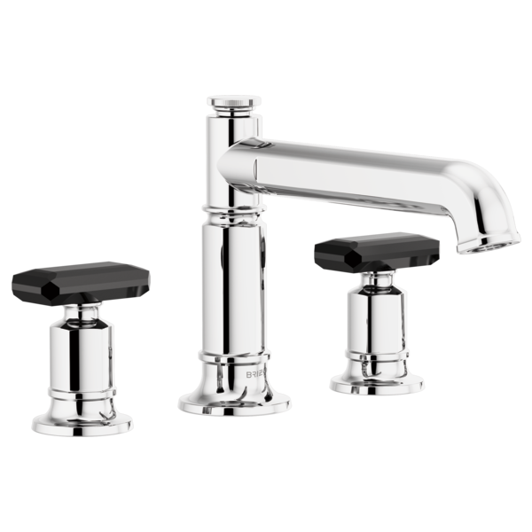 Brizo Invari HK676 Roman Tub Faucet Black Crystal Knob Handle Kit, polished chrome black crystal - view 2