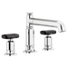 Brizo Invari HK676 Roman Tub Faucet Black Crystal Knob Handle Kit, polished chrome black crystal - view 2