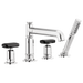 Brizo Invari HK676 Roman Tub Faucet Black Crystal Knob Handle Kit, polished chrome black crystal - view 3