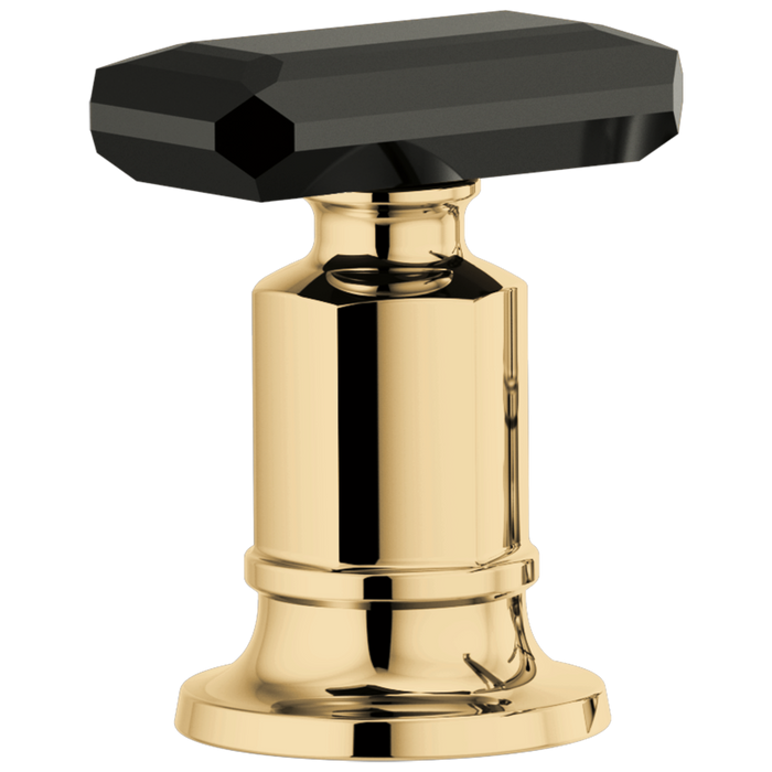 Brizo Invari HK676 Roman Tub Faucet Black Crystal Knob Handle Kit, polished gold black crystal