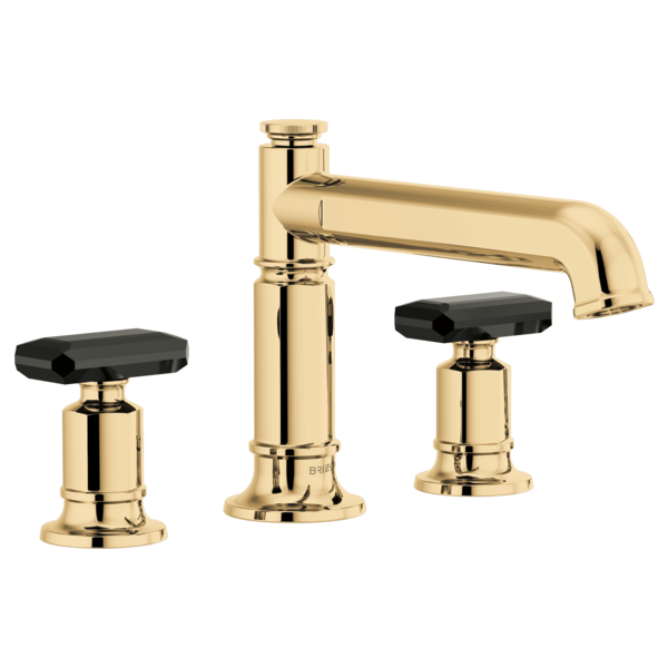 Brizo Invari HK676 Roman Tub Faucet Black Crystal Knob Handle Kit, polished gold black crystal - view 2