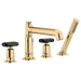 Brizo Invari HK676 Roman Tub Faucet Black Crystal Knob Handle Kit, polished gold black crystal - view 3