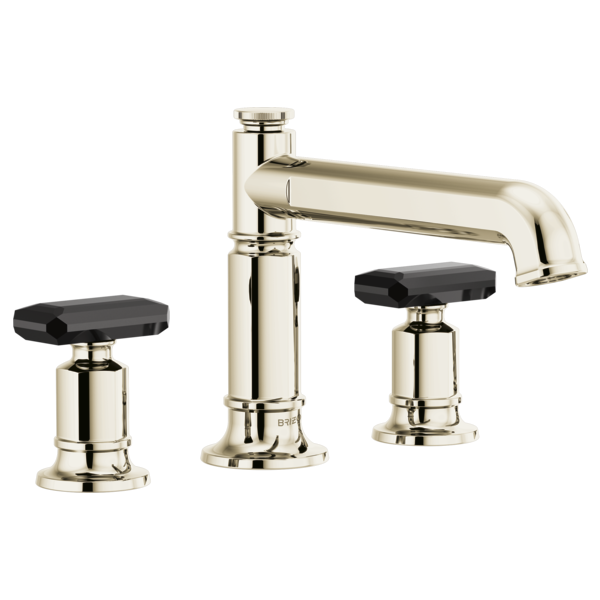 Brizo Invari HK676 Roman Tub Faucet Black Crystal Knob Handle Kit, polished nickel - view 2
