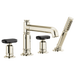 Brizo Invari HK676 Roman Tub Faucet Black Crystal Knob Handle Kit, polished nickel - view 3