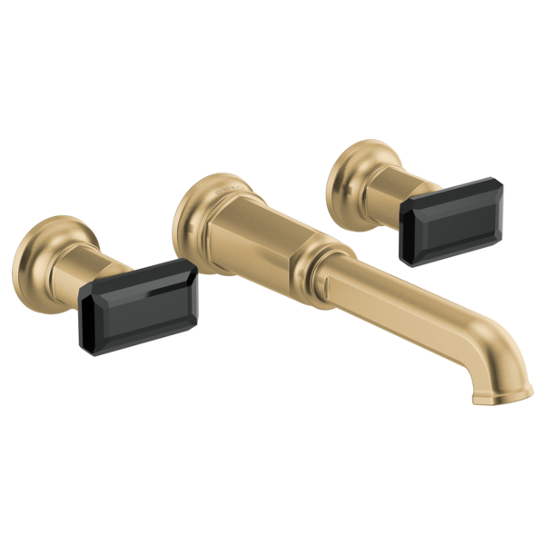 Brizo Invari HK70476 Two-Handle Wall Mount Tub Filler Black Crystal Knob Handle Kit, luxe gold black crystal - view 2