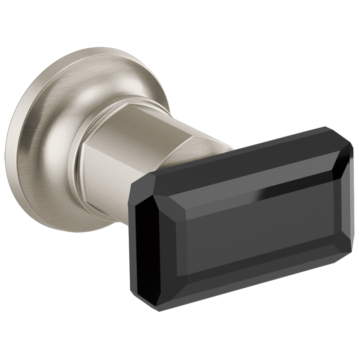 Brizo Invari HK70476 Two-Handle Wall Mount Tub Filler Black Crystal Knob Handle Kit, luxe nickel black crystal