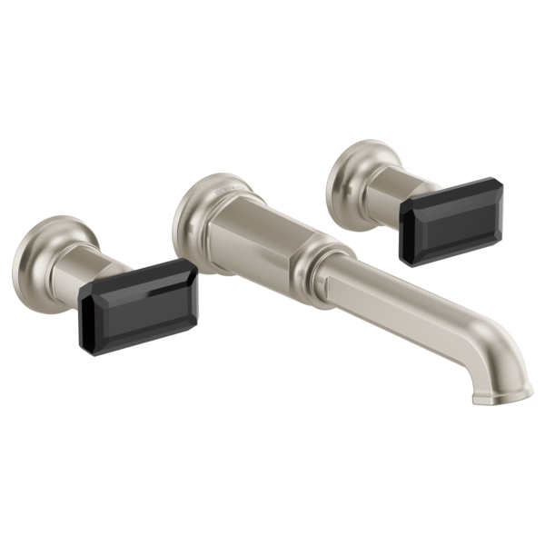 Brizo Invari HK70476 Two-Handle Wall Mount Tub Filler Black Crystal Knob Handle Kit, luxe nickel black crystal - view 2
