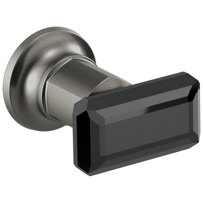 Brizo Invari HK70476 Two-Handle Wall Mount Tub Filler Black Crystal Knob Handle Kit, luxe steel black crystal