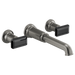Brizo Invari HK70476 Two-Handle Wall Mount Tub Filler Black Crystal Knob Handle Kit, luxe steel black crystal - view 2