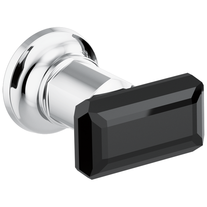 Brizo Invari HK70476 Two-Handle Wall Mount Tub Filler Black Crystal Knob Handle Kit, polished chrome black crystal