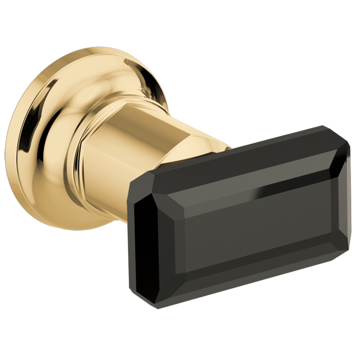Brizo Invari HK70476 Two-Handle Wall Mount Tub Filler Black Crystal Knob Handle Kit, polished gold black crystal