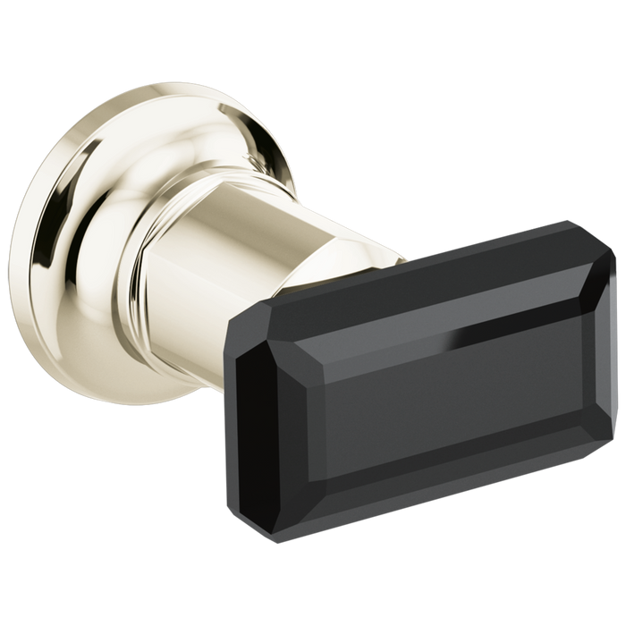 Brizo Invari HK70476 Two-Handle Wall Mount Tub Filler Black Crystal Knob Handle Kit, polished nickel