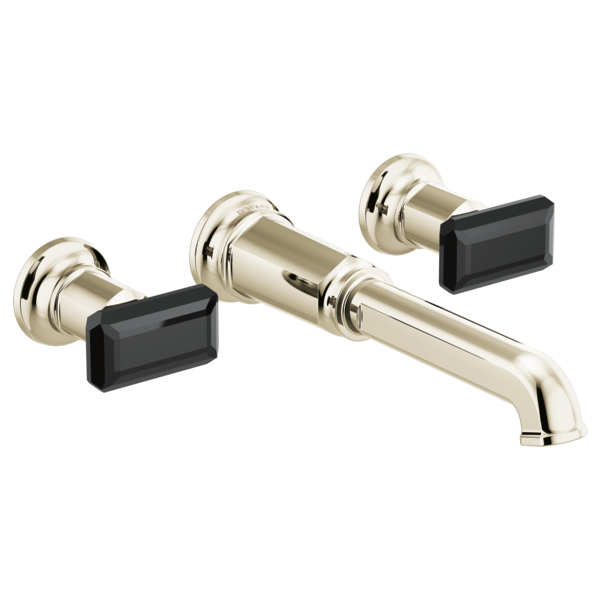 Brizo Invari HK70476 Two-Handle Wall Mount Tub Filler Black Crystal Knob Handle Kit, polished nickel - view 2