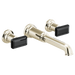 Brizo Invari HK70476 Two-Handle Wall Mount Tub Filler Black Crystal Knob Handle Kit, polished nickel - view 2